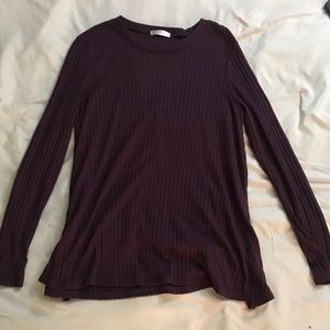 Simple Purple Long Sleeve Shirt